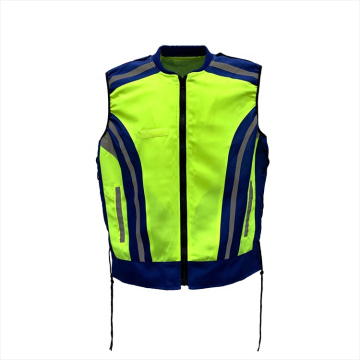 High visibility polyester and mesh fabric security reflective safety vest